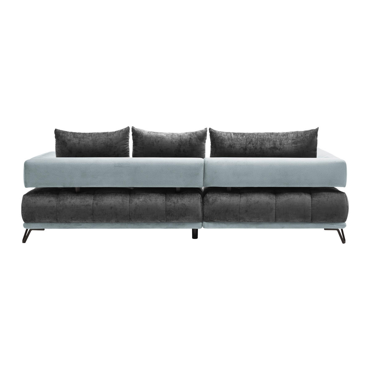 HÖRNSOFFA i mörkgrå  - mörkgrå/silver, Modern, metall/textil (184/67-87/262cm) - MID.YOU