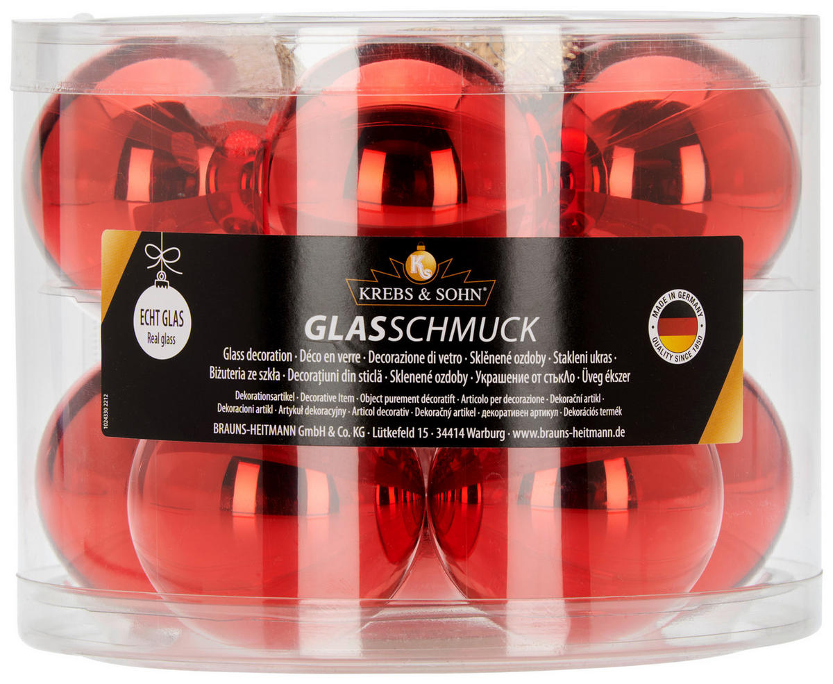 CHRISTBAUMKUGEL-SET 7 cm 10-teilig  - KONVENTIONELL, Glas (7cm)
