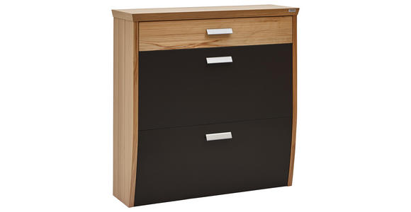 SCHUHSCHRANK 93/95/32 cm - Dunkelbraun/Silberfarben, Design, Holz/Holzwerkstoff (93/95/32cm) - Dieter Knoll