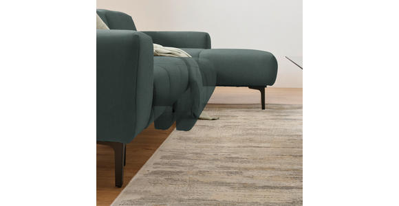 ECKSOFA in Chenille Waldgrün  311/167 cm  - Waldgrün/Schwarz, Design, Textil/Metall (311/167cm) - Xora