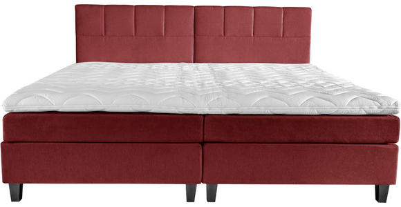 BOXSPRINGBETT 240/200 cm  in Rot  - Wengefarben/Rot, Trend, Holz/Textil (240/200cm) - Esposa