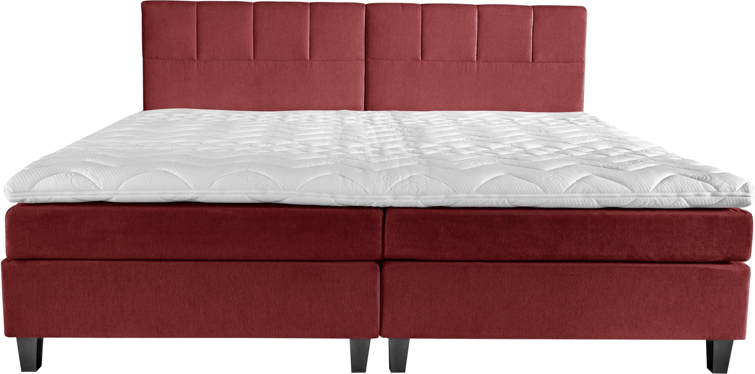 BOXSPRINGBETT 240/200 cm  in Rot  - Wengefarben/Rot, Trend, Holz/Textil (240/200cm) - Esposa