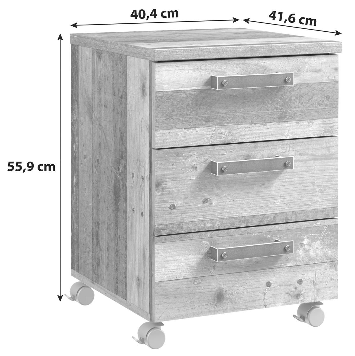 ROLLCONTAINER 40,4/55,9/41,6 cm  - Schwarz/Braun, Konventionell, Holzwerkstoff/Kunststoff (40,4/55,9/41,6cm) - MID.YOU