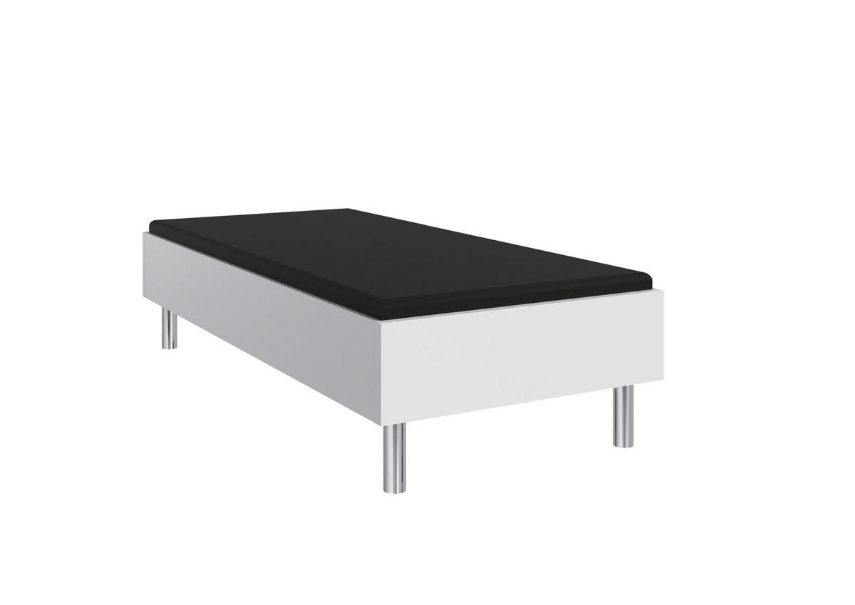 FUTONSKA POSTELJA   x  , leseni material bela  - barve nerjavečega jekla/bela, Moderno, leseni material (90/200cm) - Hom`in