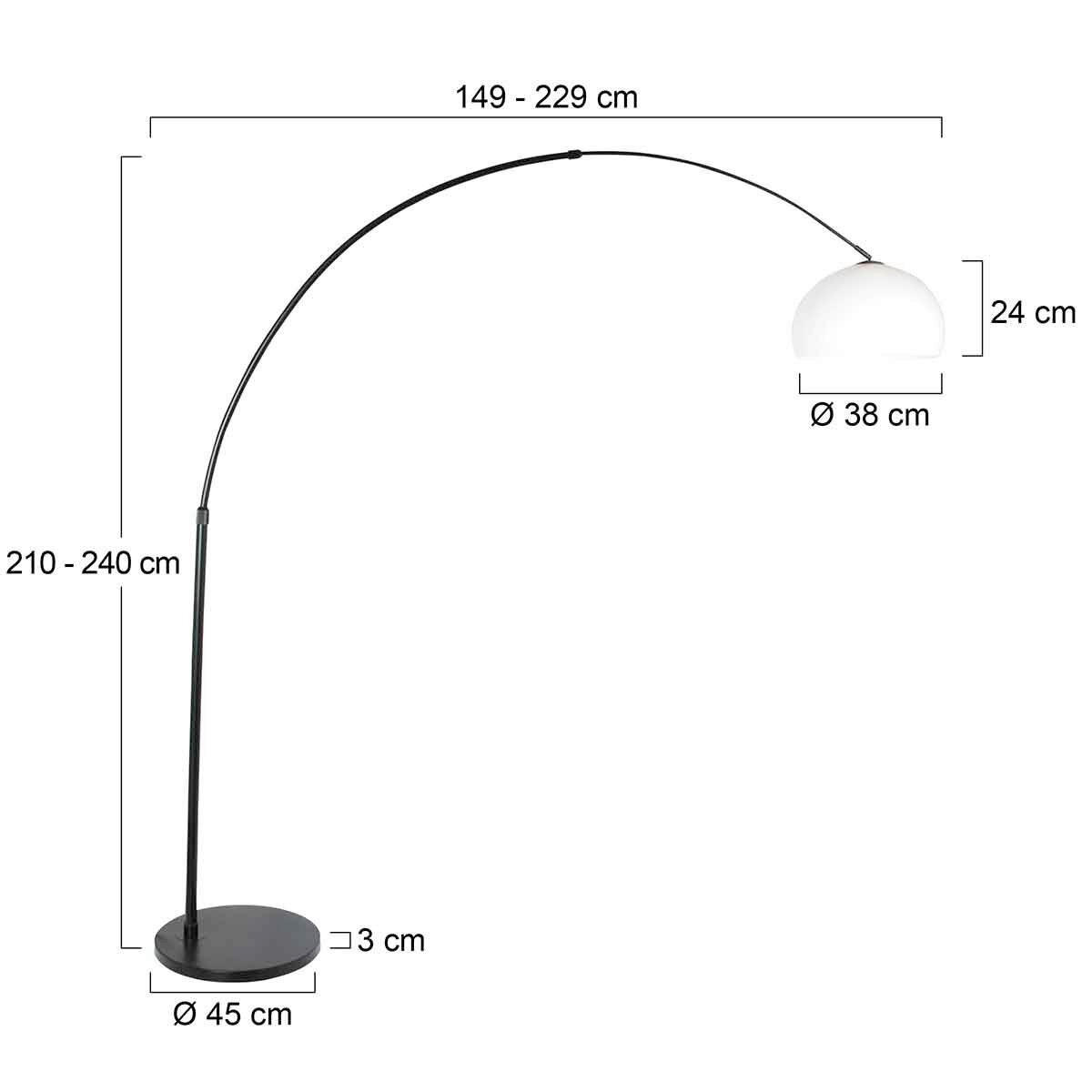 STEHLEUCHTE SPARKLED LIGHT 50/240/230 cm  - Schwarz/Weiß, Trend, Kunststoff/Metall (50/240/230cm)