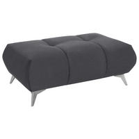 HOCKER in Textil Grau  - Edelstahlfarben/Grau, Design, Textil/Metall (120/43/70cm) - Hom`in