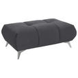 HOCKER Webstoff Grau  - Edelstahlfarben/Grau, Design, Textil/Metall (120/43/70cm) - Hom`in