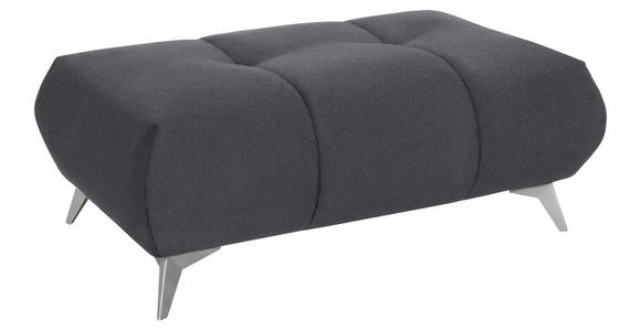 HOCKER Webstoff Grau  - Edelstahlfarben/Grau, Design, Textil/Metall (120/43/70cm) - Hom`in