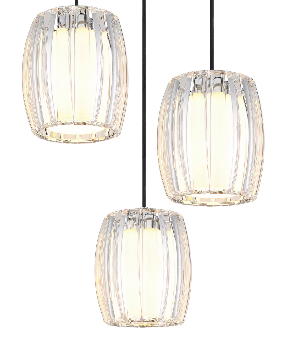 ZÁVĚSNÉ SVÍTIDLO, 40,5/120 cm  - černá/čiré, Design, kov/textil (40,5/120cm) - Globo
