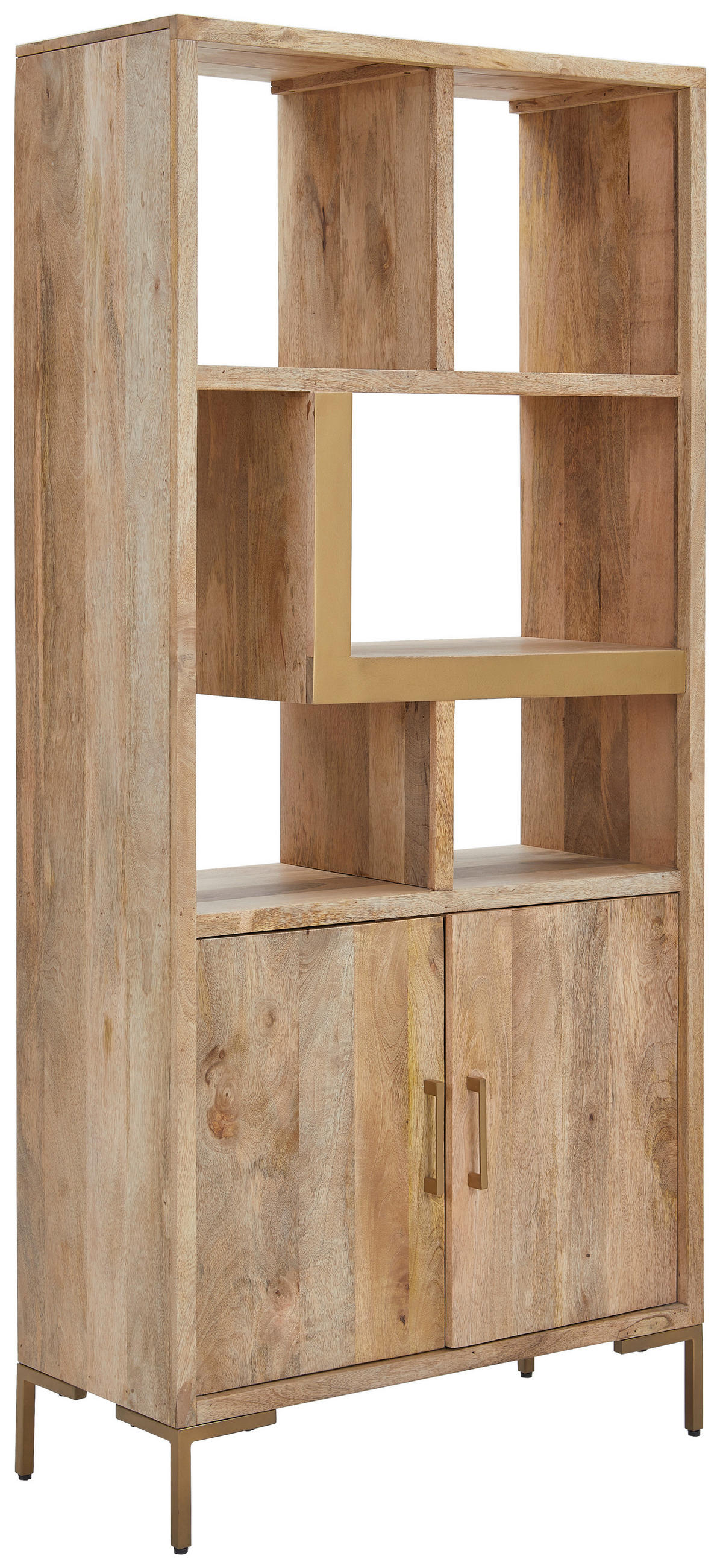 REGAL  88/192/40 cm Naturfarben, Goldfarben  - Goldfarben/Naturfarben, Natur, Holz/Metall (88/192/40cm) - MID.YOU