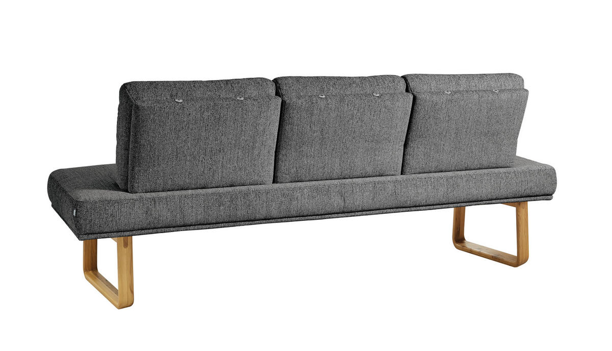 SITZBANK 209/92/78 cm  in Grau  - Eichefarben/Grau, Design, Holz/Textil (209/92/78cm) - Dieter Knoll