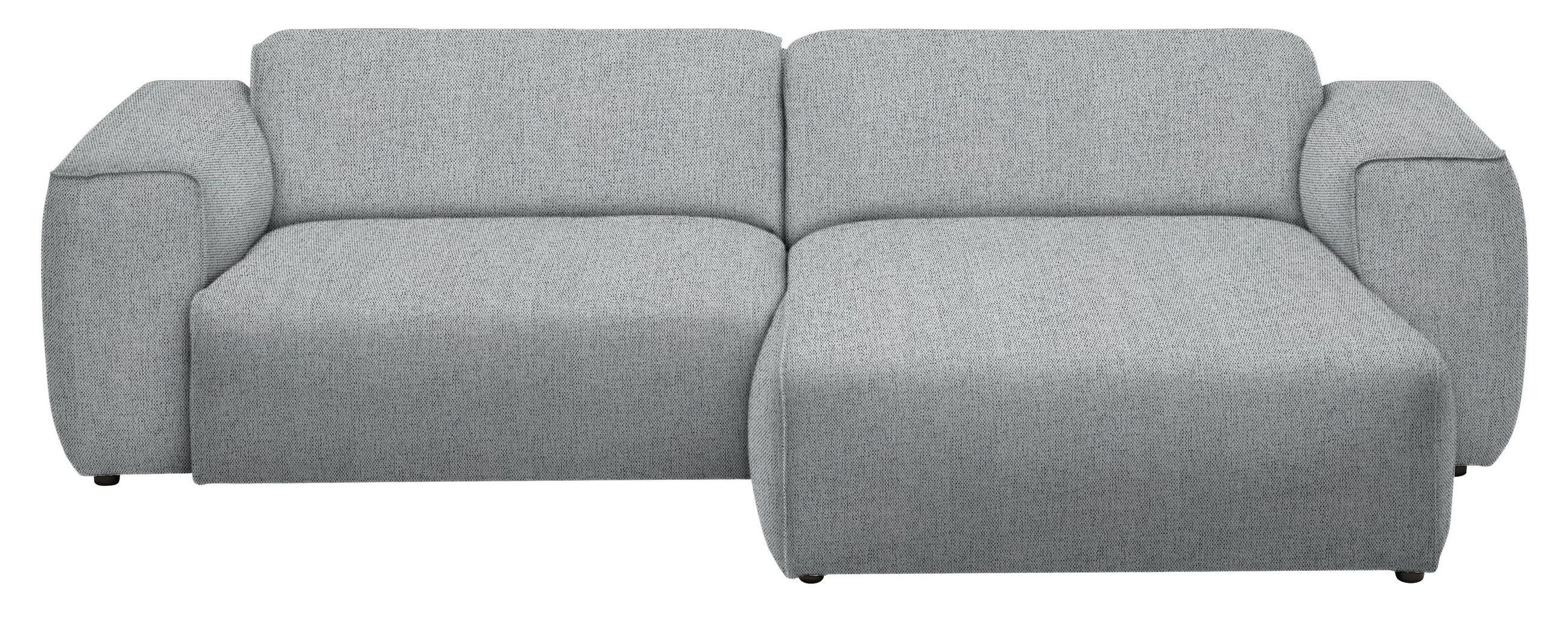 ECKSOFA in Webstoff Grau  265/171 cm  - Schwarz/Grau, Design, Kunststoff/Textil (265/171cm) - home24