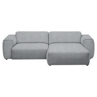 ECKSOFA in Webstoff Grau  265/171 cm  - Schwarz/Grau, Design, Kunststoff/Textil (265/171cm) - home24