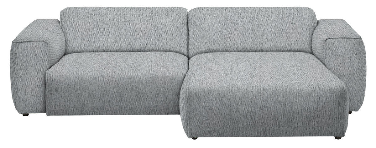 ECKSOFA in Webstoff Grau  265/171 cm  - Schwarz/Grau, Design, Kunststoff/Textil (265/171cm) - home24