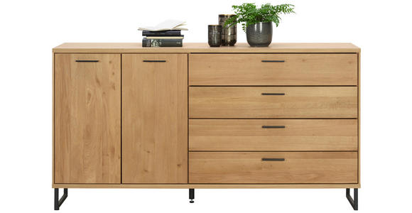 SIDEBOARD 165,2/90/38,2 cm - Eichefarben, KONVENTIONELL, Holz/Metall (165,2/90/38,2cm) - Cantus
