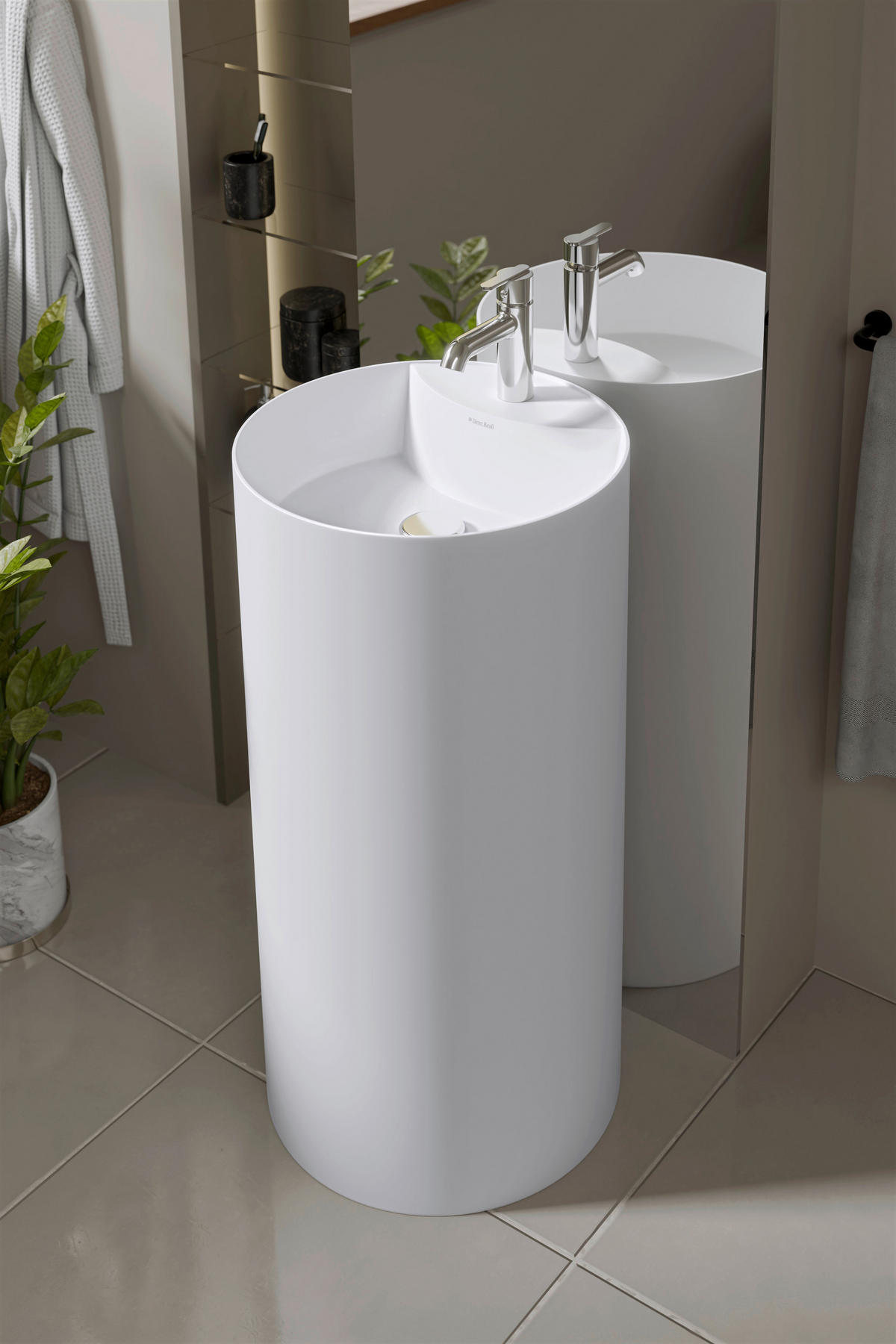 WASCHBECKEN 44/87/44 cm  - Weiß, Basics, Stein (44/87/44cm) - Dieter Knoll