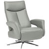 RELAXSESSEL in Leder Grau  - Chromfarben/Grau, Design, Leder/Metall (74/105/82cm) - Welnova