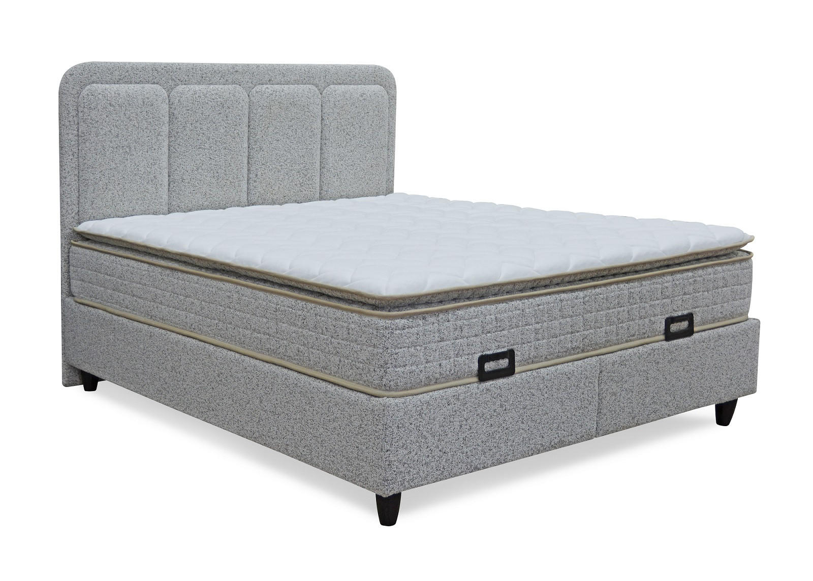 BOX KREVET     sivo-bež  - crna/sivo-bež, Moderno, drvni materijal/metal (160/200cm) - Hom`in