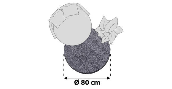 HOCHFLORTEPPICH 80 cm Dream 4000 Grau - Grau, KONVENTIONELL, Textil (80cm) - Novel