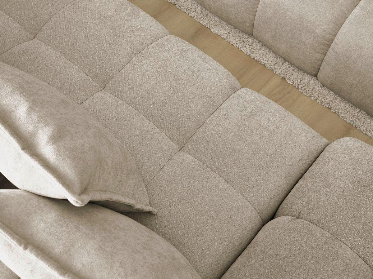 ECKSCHLAFSOFA EVEREST  mit Rücken echt, Armteil links, Armteil rechts Struktur Taupe  - Taupe/Schwarz, MODERN, Kunststoff/Textil (318/180cm) - Livetastic