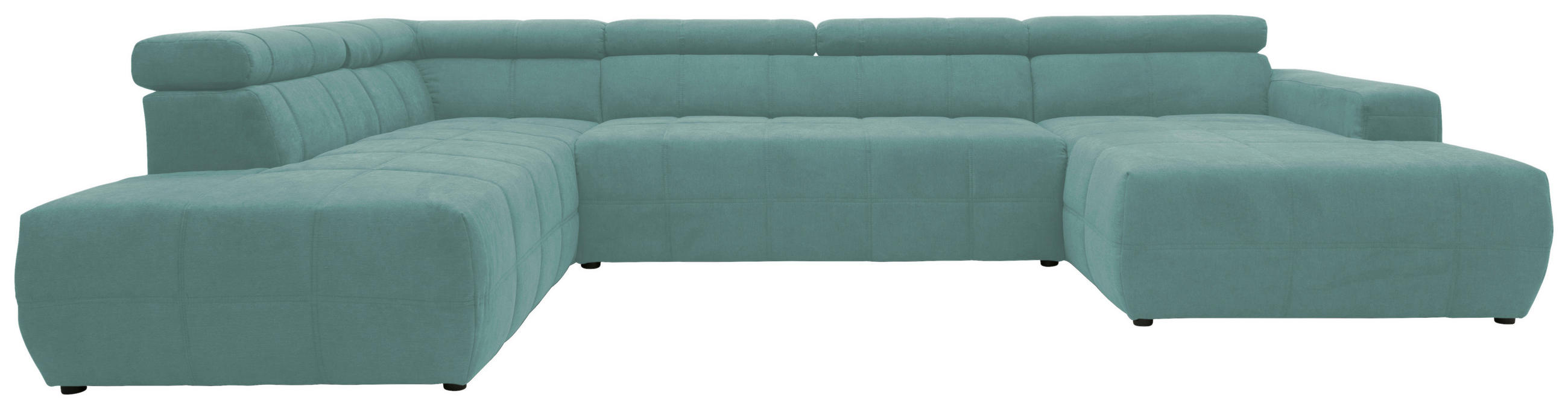 WOHNLANDSCHAFT  in Mikrofaser Mintgrün  - Schwarz/Mintgrün, Design, Kunststoff/Textil (228/359/175cm) - MID.YOU