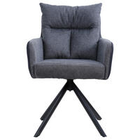 NASLANJAČ, kovina, tekstil črna, temno siva  - temno siva/črna, Design, kovina/tekstil (59/91/66cm) - Hom`in