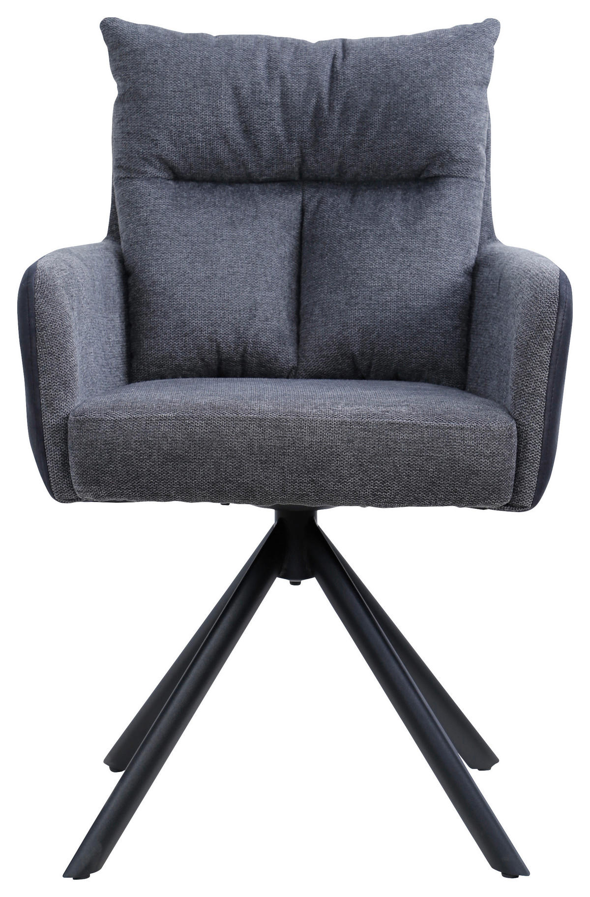 NASLANJAČ, kovina, tekstil črna, temno siva  - temno siva/črna, Design, kovina/tekstil (59/91/66cm) - Hom`in