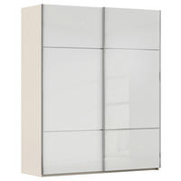 SCHWEBETÜRENSCHRANK Champagner, Weiss  - Chromfarben/Weiss, Konventionell, Glas/Holzwerkstoff (201/223/67cm) - Novel