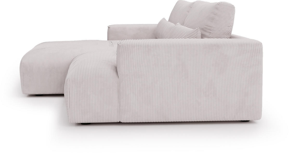 ECKSOFA Felicia Beige Cord  - Beige/Schwarz, Design, Kunststoff/Textil (187/267cm) - Stylife