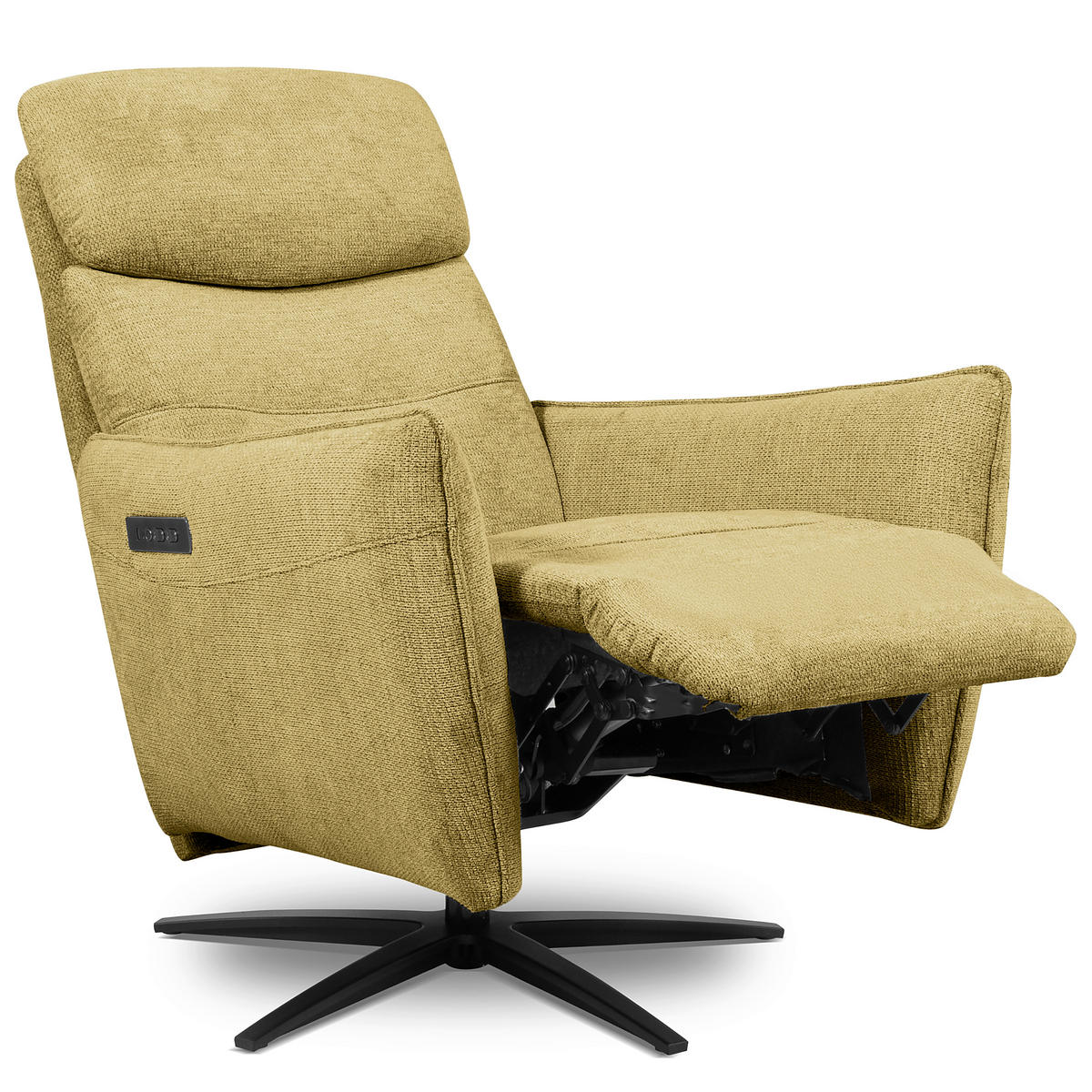 RELAXSESSEL in Textil Hellgrün  - Schwarz/Hellgrün, Design, Textil/Metall (77/107/88cm) - Livetastic