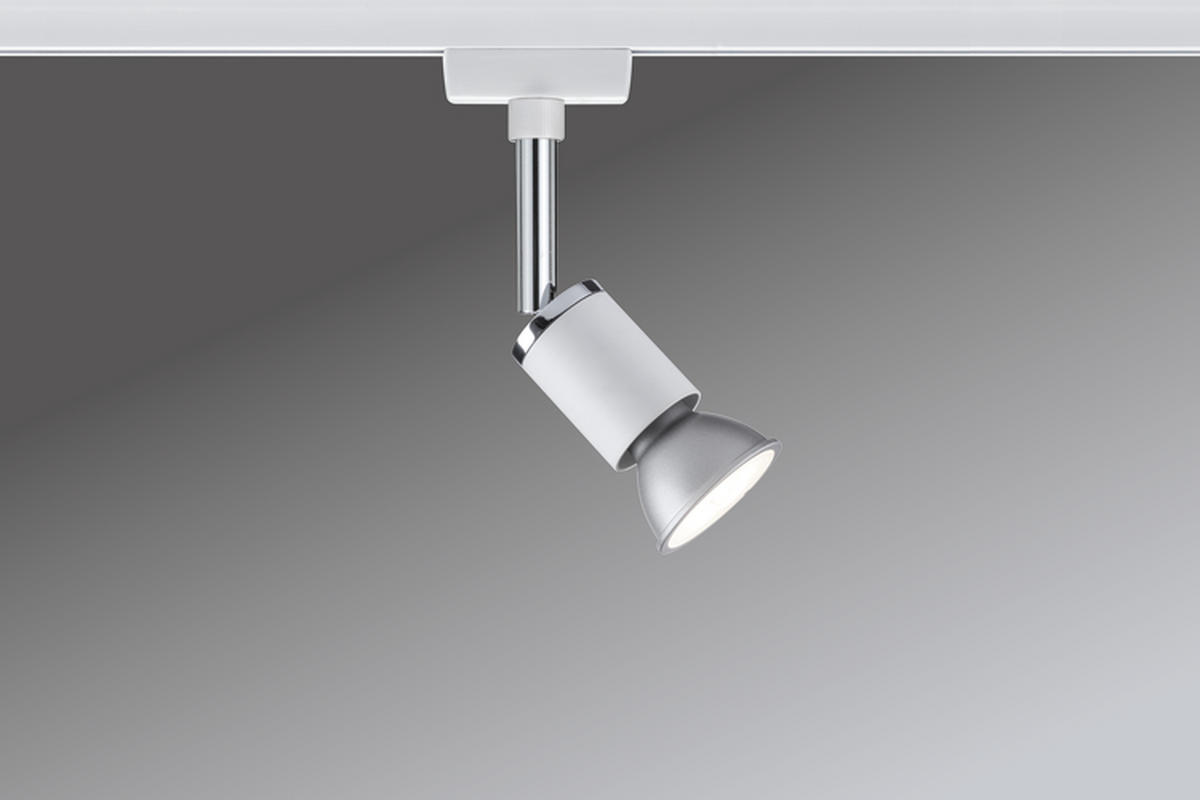 SCHIENENSYSTEM-STRAHLER URail 5,8/11/6,6 cm   - Chromfarben/Weiß, Design, Metall (5,8/11/6,6cm) - Paulmann