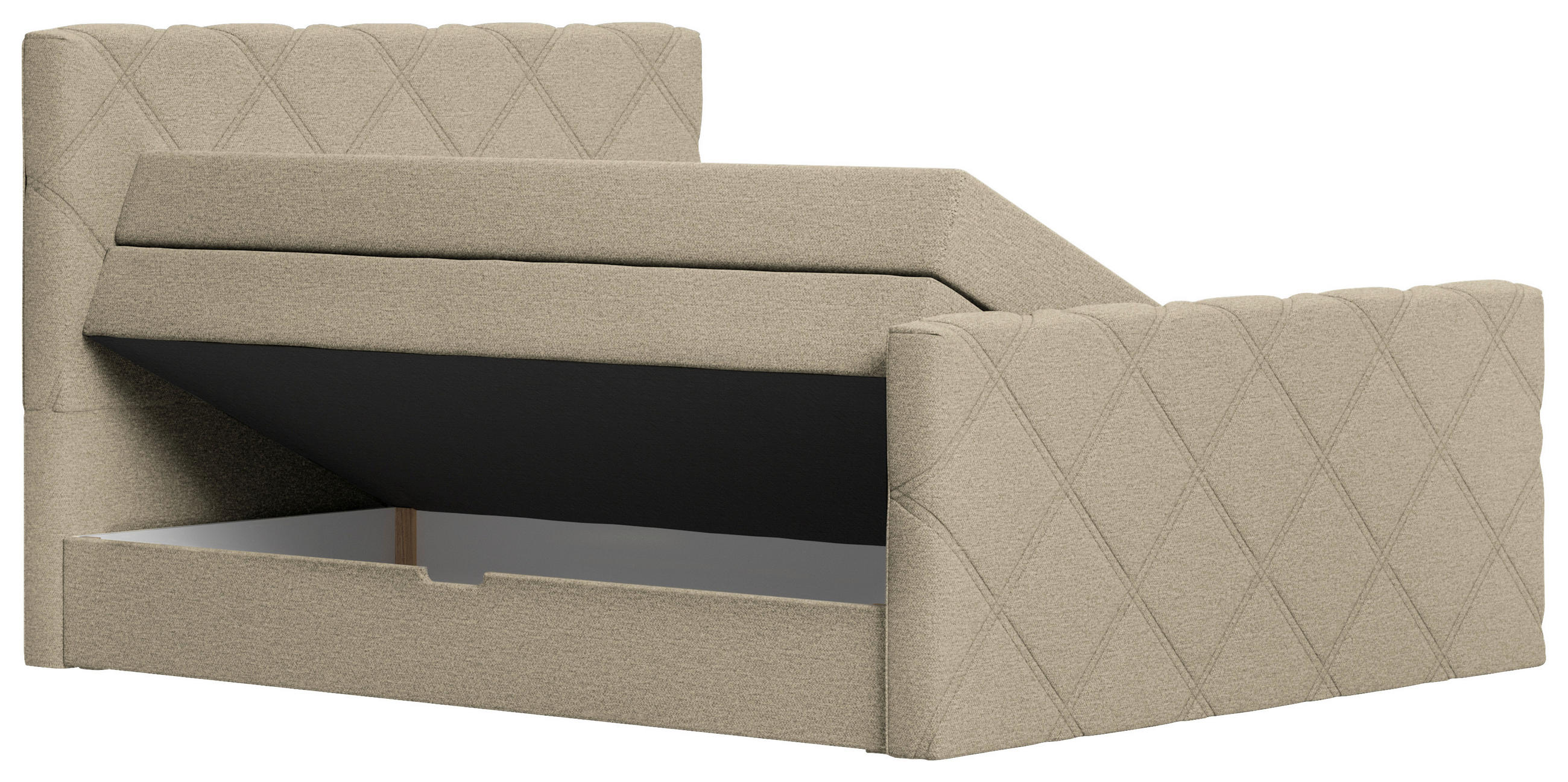 BOXSPRINGBETT 180/200 cm  in Sandfarben  - Sandfarben, KONVENTIONELL, Textil (180/200cm) - Esposa