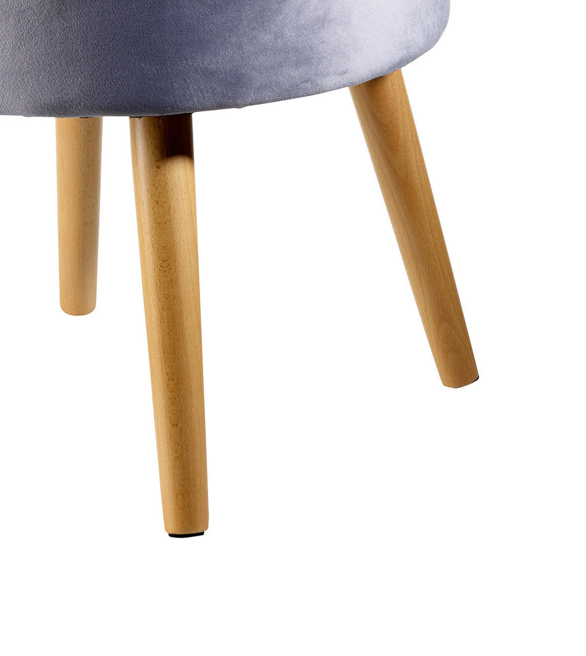 SESSEL Samt Grau    - Grau, Design, Holz/Textil (44/58/44cm) - Echtwerk