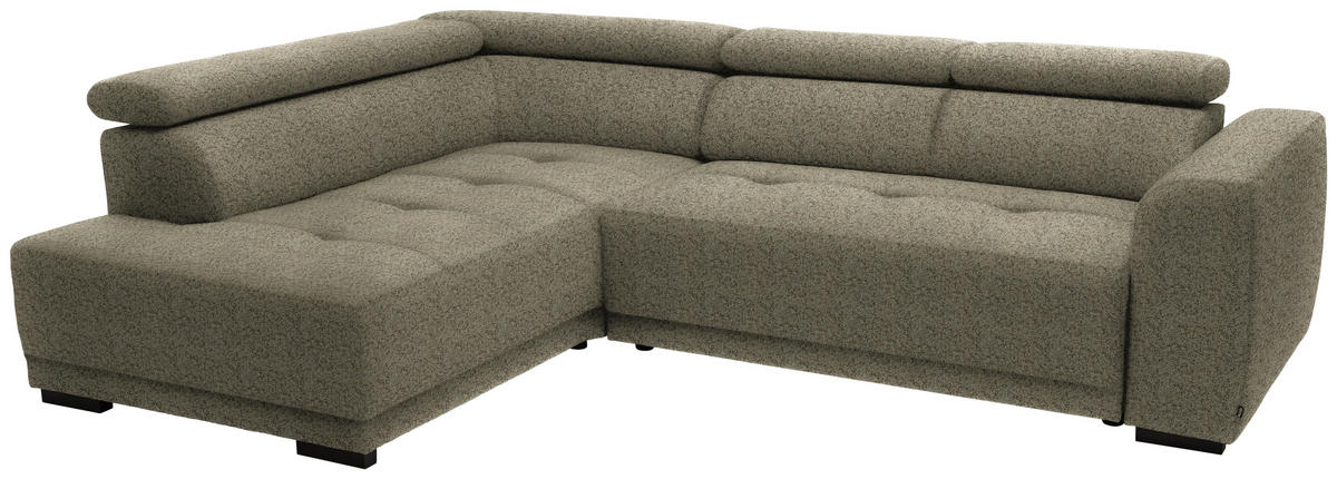 ECKSOFA in Struktur Hellbraun  205/284 cm  - Hellbraun/Schwarz, Design, Kunststoff/Textil (205/284cm) - Xora