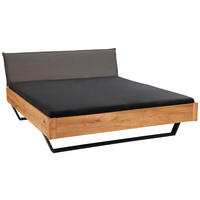 BALKENBETT 140/220 cm  in Grau, Wildeiche  - Wildeiche/Schwarz, Natur, Holz/Textil (140/220cm) - Linea Natura