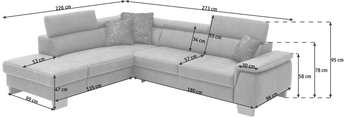 ECKSOFA Hellbraun Mikrofaser  - Hellbraun/Eichefarben, LIFESTYLE, Holz/Textil (273/226cm) - Beldomo System