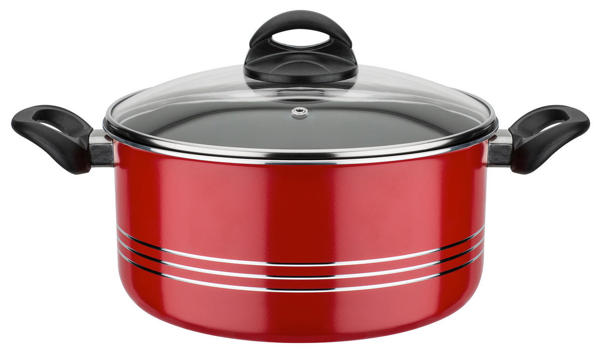 KOCHTOPFSET MILANO color 4-teilig  - Rot, Basics, Metall - GSW
