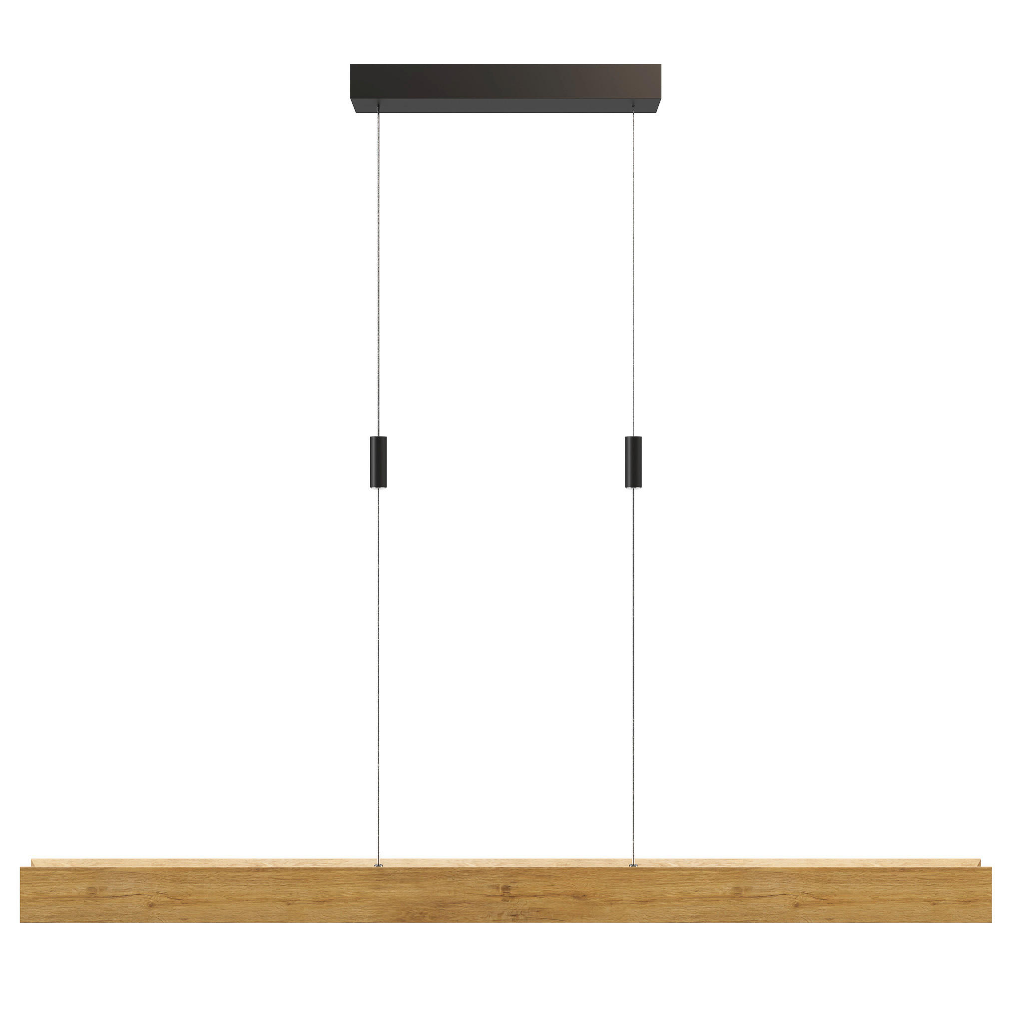 Waldwelt Led-Hängeleuchte Rhön Schwarz, Eiche 7x150x89 cm