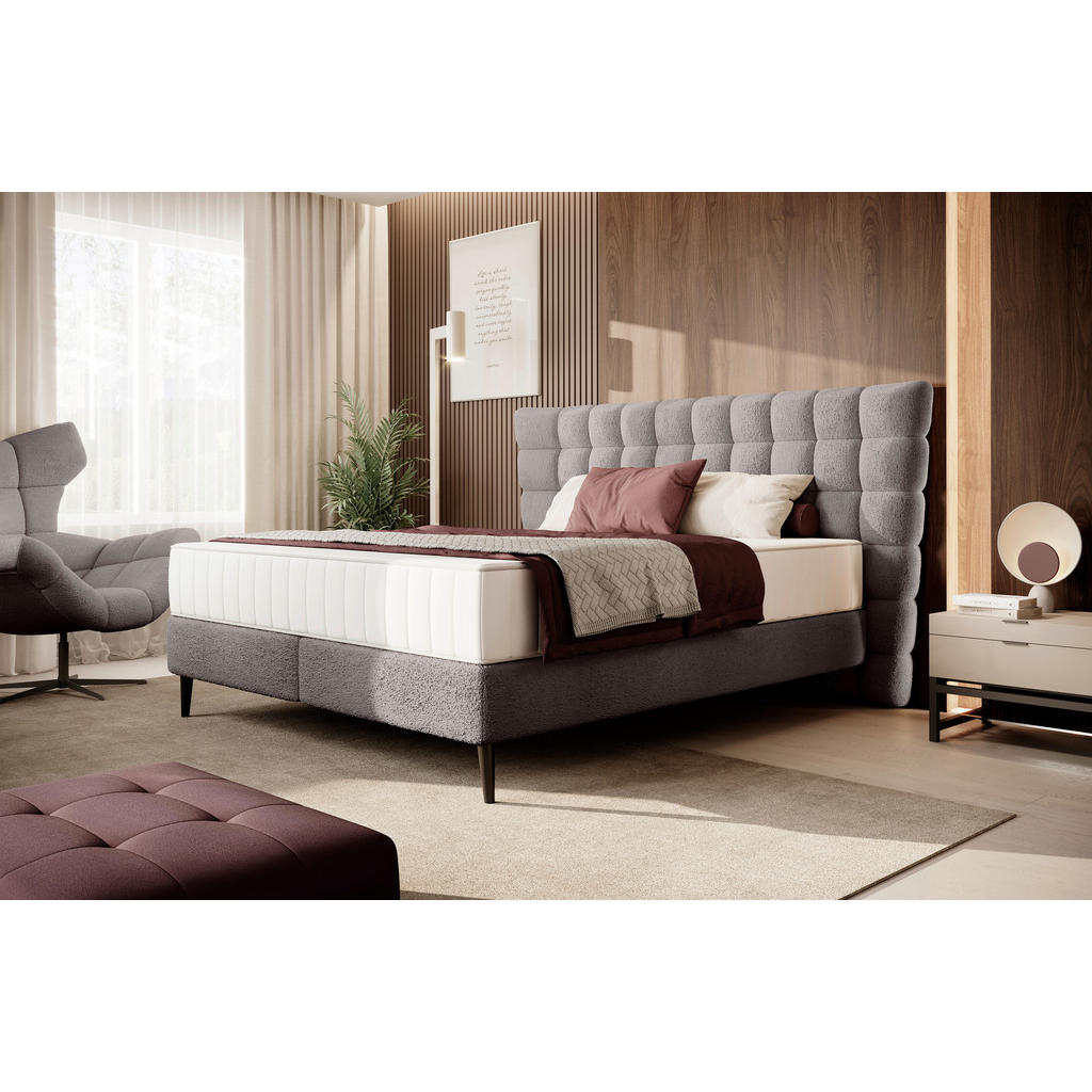 Thumbnail - home24 Boxspringbett, Braun, Textil, Kiefer,Birke, Sperrholz, Uni, H3, 7-Zonen, Höhe ca. 25 cm, 180x200 cm, Made in EU, ...