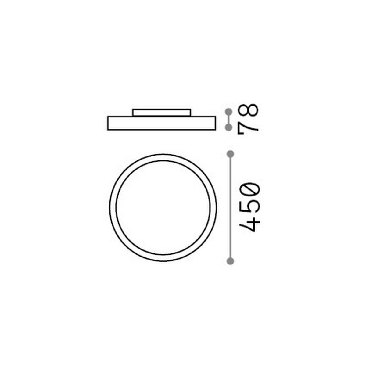 LED-DECKENLEUCHTE 45/7,8 cm   - Weiß, Basics, Kunststoff/Metall (45/7,8cm) - Ideal Lux