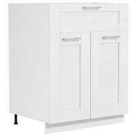 KÜCHENUNTERSCHRANK 60/82/46 cm  in Weiss  - Weiss/Silberfarben, Trend, Holzwerkstoff/Kunststoff (60/82/46cm) - MID.YOU