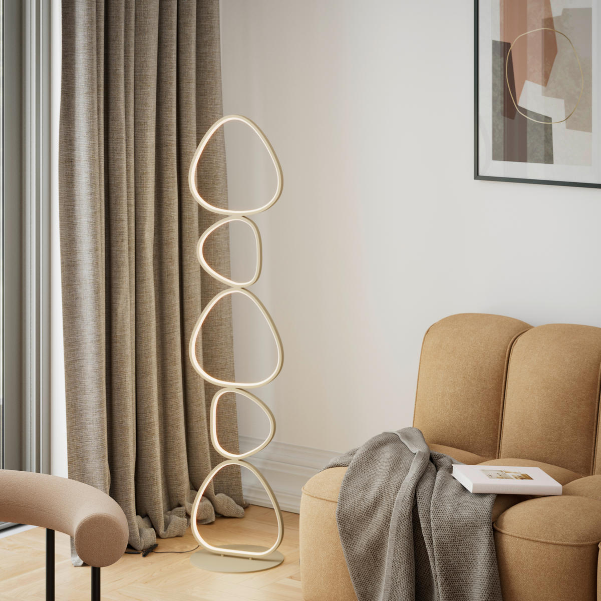 Lampadar Cu Led    - nisipiu, Design, plastic/metal (32,5l) - Novel