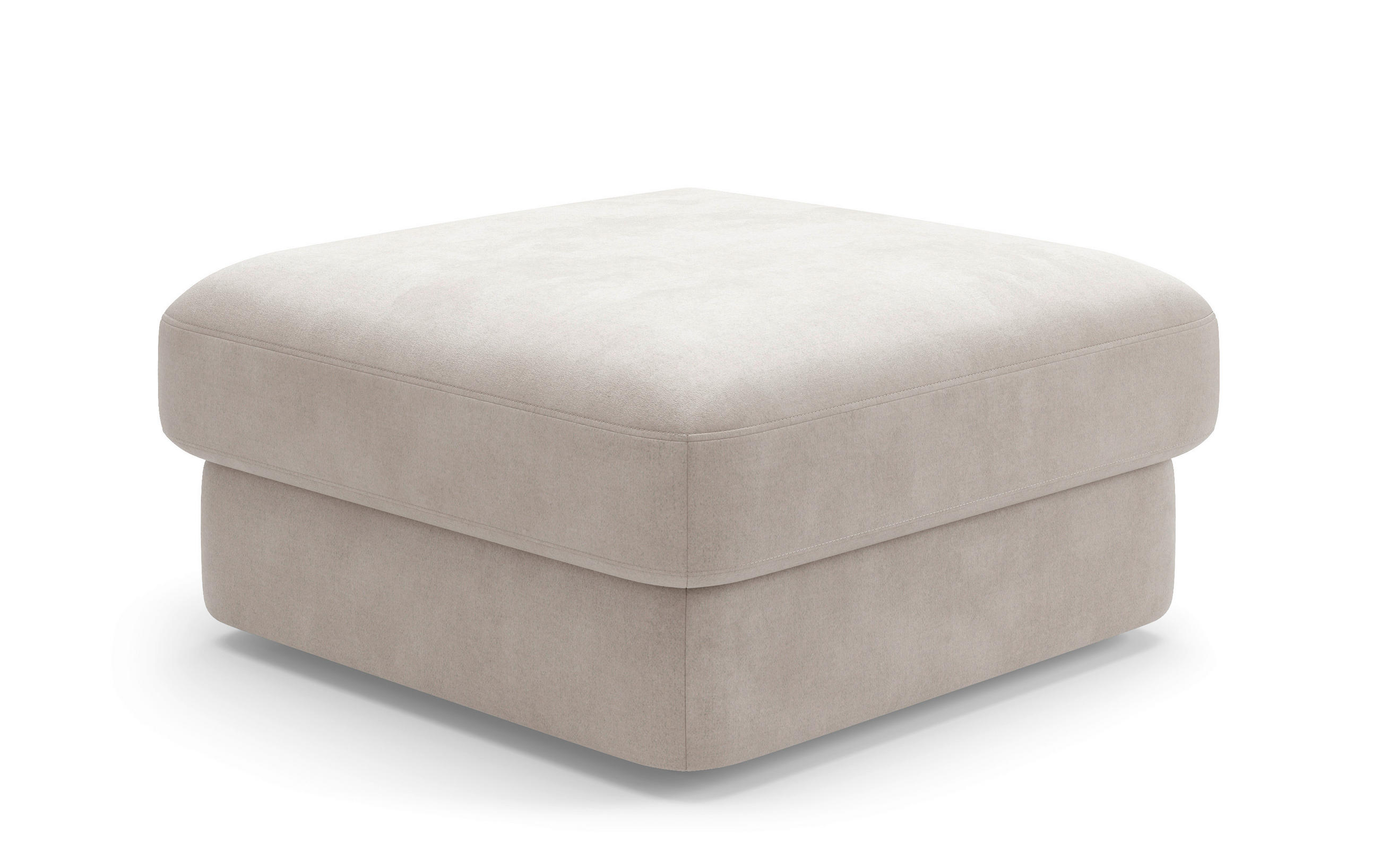 HOCKER FABIO E Flachgewebe Greige  - Greige/Schwarz, MODERN, Kunststoff/Textil (97/46/97cm) - Sit & More