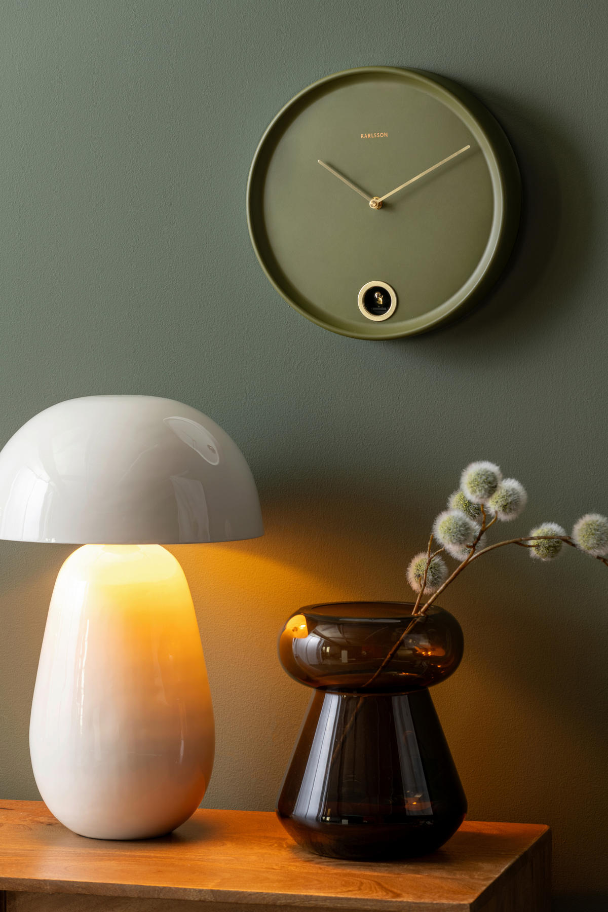 WANDUHR esencia Grün  - Grün, Basics, Metall (30cm) - Karlsson