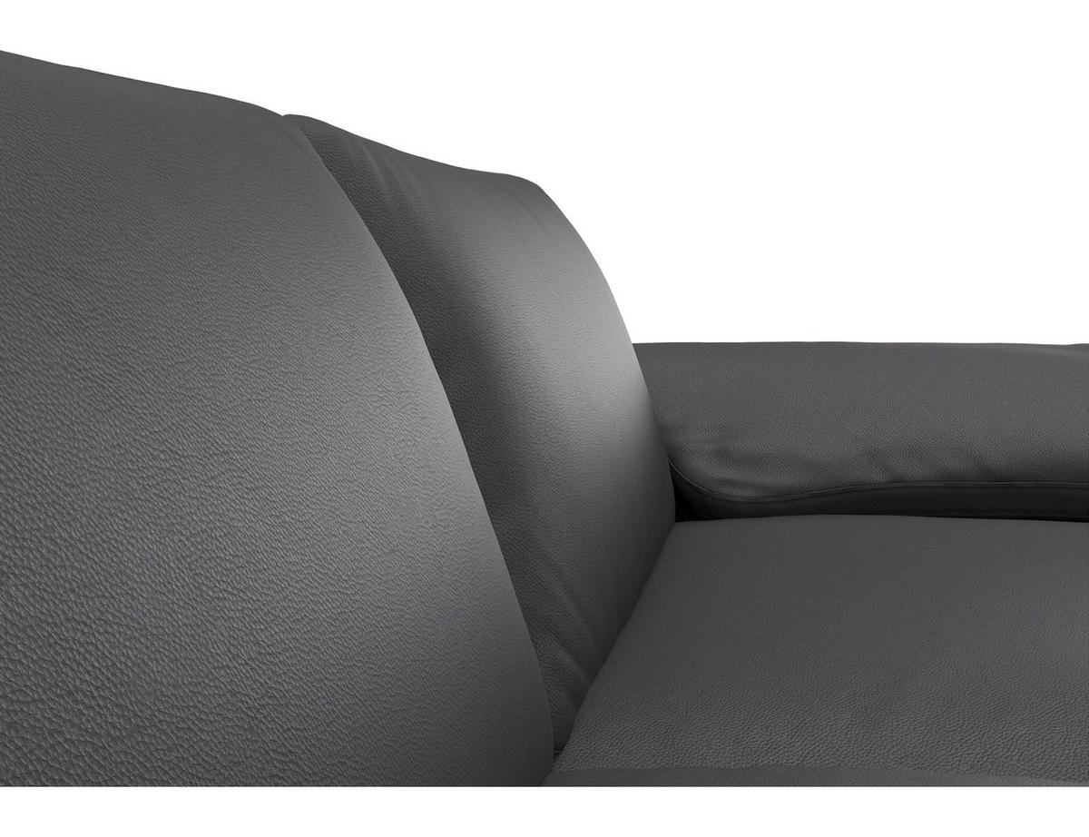CloseUp von Livetastic ECKSOFA Schwarz Echtleder.