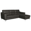 ECKSOFA in Lederlook Echtleder Dunkelbraun  - Chromfarben/Dunkelbraun, Design, Leder/Textil (241/168cm) - Livetastic