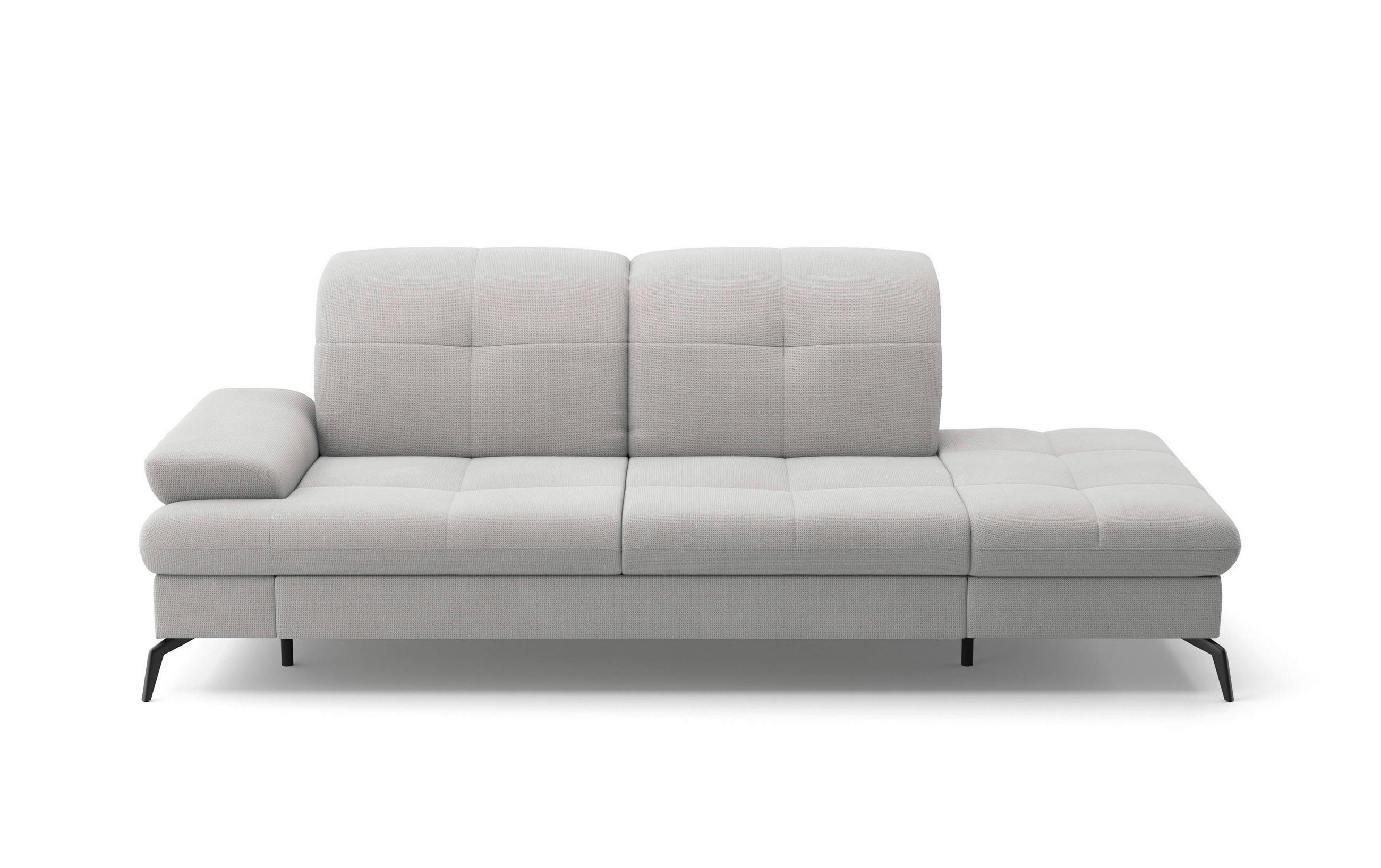 RÉCAMIERE in Flachgewebe Silberfarben - Silberfarben/Schwarz, Konventionell, Textil/Metall (231/90/122cm) - Sit & More