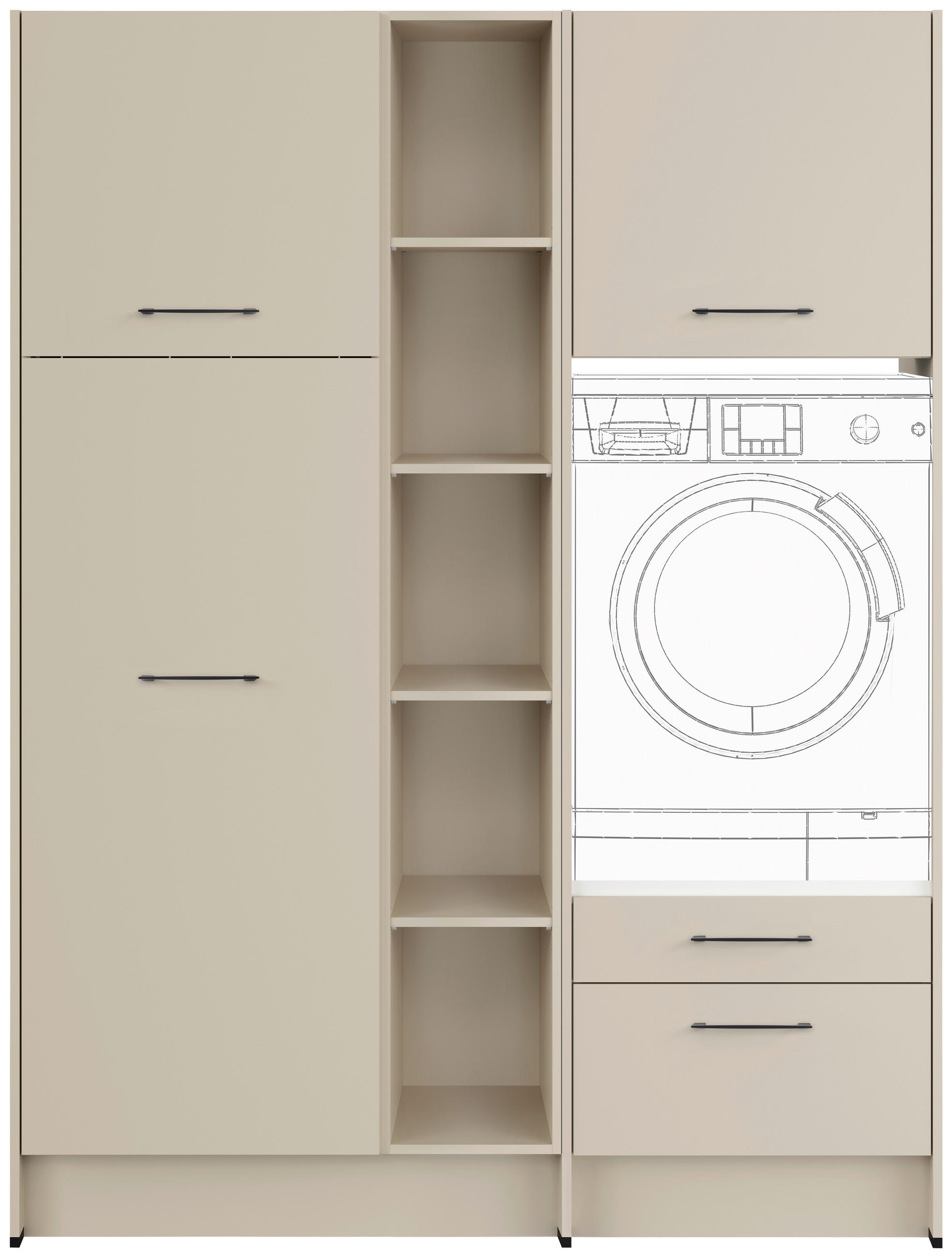 HAUSWIRTSCHAFTSRAUM  in Hellgrau  - Hellgrau, Basics, Holzwerkstoff (154,8cm) - Impuls
