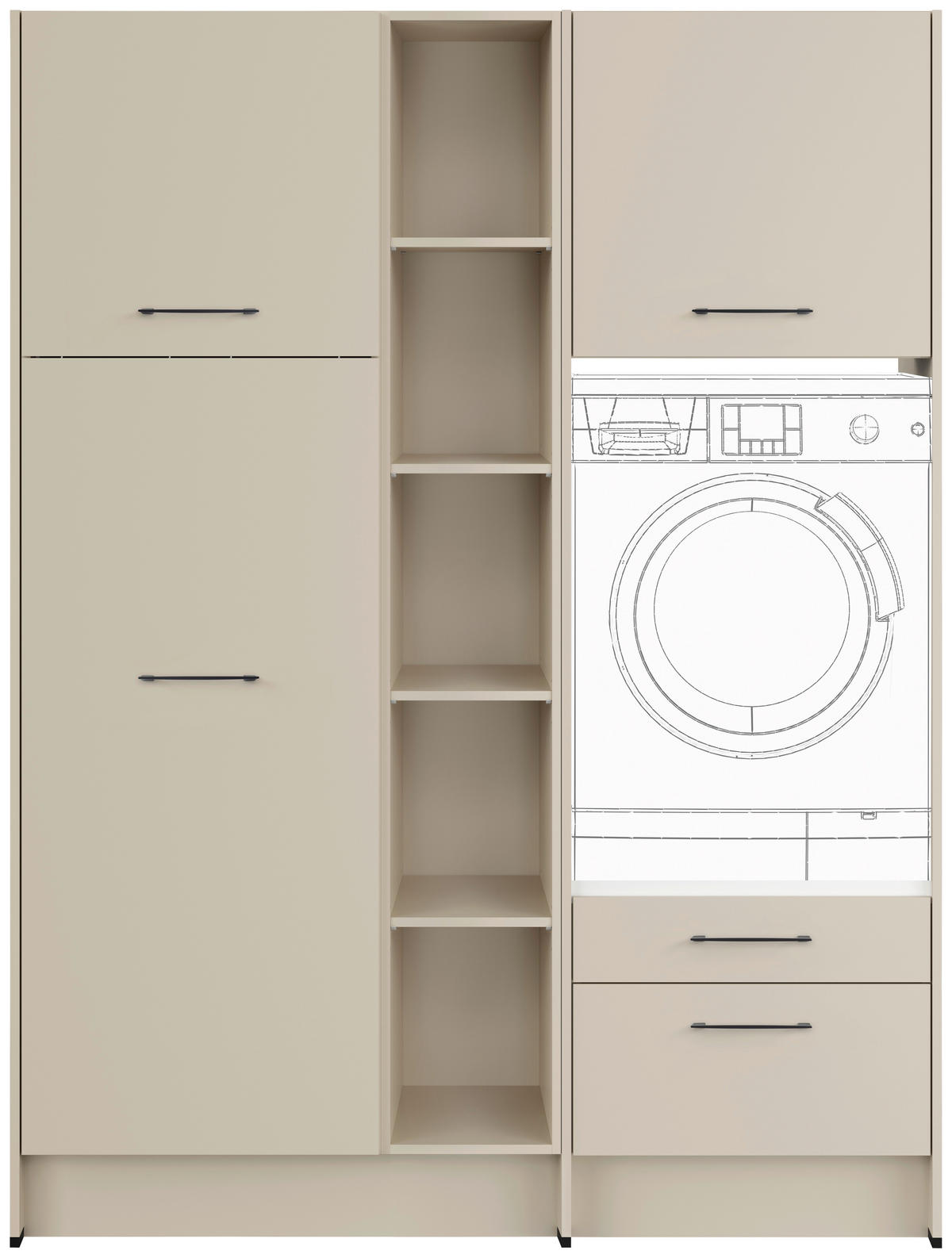 HAUSWIRTSCHAFTSRAUM  in Hellgrau  - Hellgrau, Basics, Holzwerkstoff (154,8cm) - Impuls