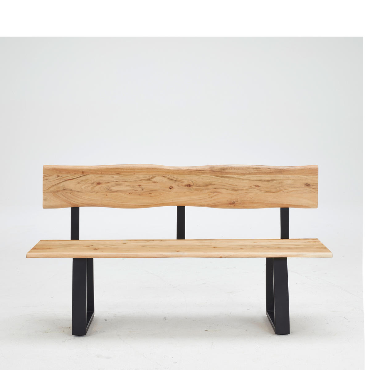 LAVICA, akácia, čierna, farba akácie - čierna/farba akácie, Natur, kov/drevo (200/85/50cm) - Livetastic